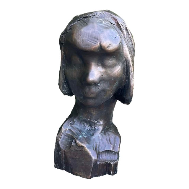 Mid 20th Century Bronze Sculpture “Taos Beauty” by Nicolai Fechin – Native American Portrait For Sale