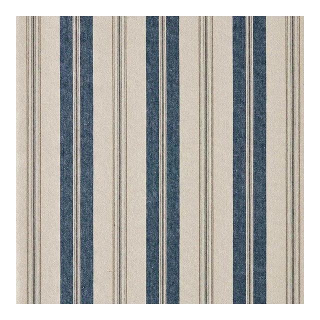 Sanderson Highgrove Stripe Fabric in Jodhpur Blue - a sample For Sale