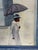 Vintage Naïve Figurative Painting of Woman With Umbrella For Sale - Image 4 of 11