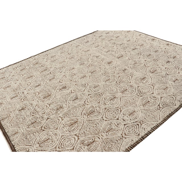 Rug & Kilim Rug & Kilim’s Moroccan Style Rug in Beige-Brown with Geometric Patterns - 6x9 For Sale - Image 4 of 7
