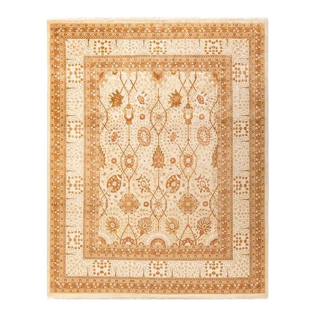 Mogul, One-of-a-Kind Hand-Knotted Area Rug in Ivory, 8' 2" x 10' 4" For Sale