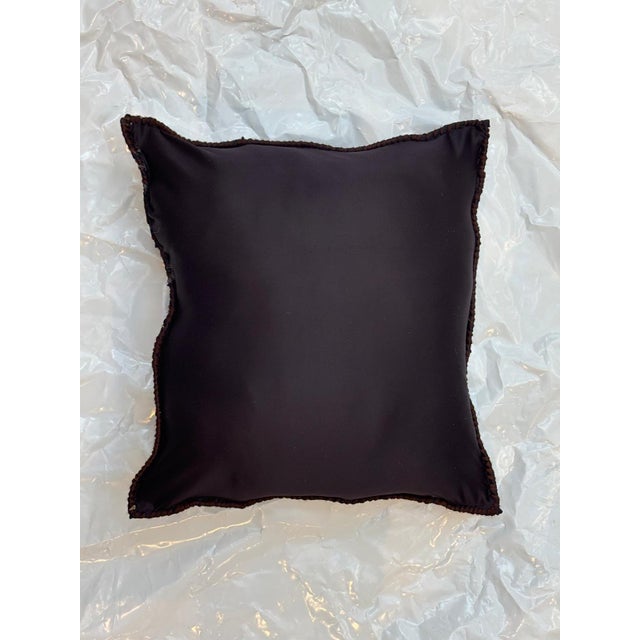 Pillow made with wool pile genuine hand made antique Persian Rug fragment-Poly fill with fabric backing , sewn closure-