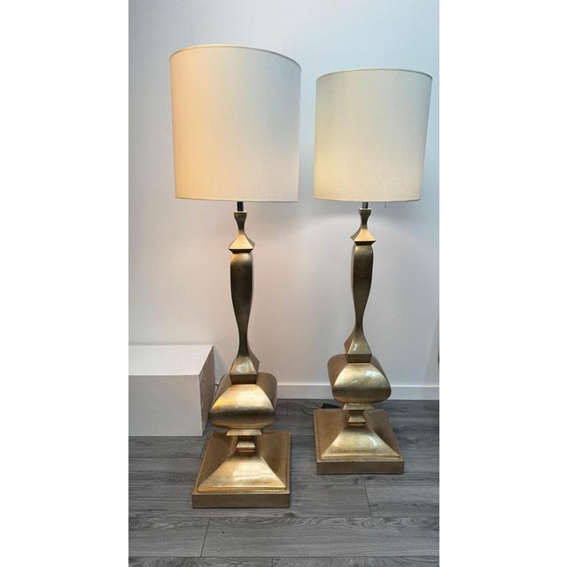 Architectural Gold Metal Floor Lamps by Alberto Smania, 1960s, Set of 2 For Sale - Image 6 of 9