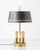 French Empire Brass Three-Light Bouillotte Lamp with Gilt Laurel Tôle Shade For Sale - Image 9 of 18