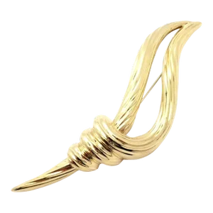 Henry Dunay 18k Yellow Gold Olympic Torch Pin Brooch
