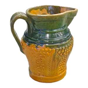 Antique Majolica Leaf Pitcher