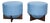 Pair of Denim Ottomans With Wood X Base by Wda Home For Sale