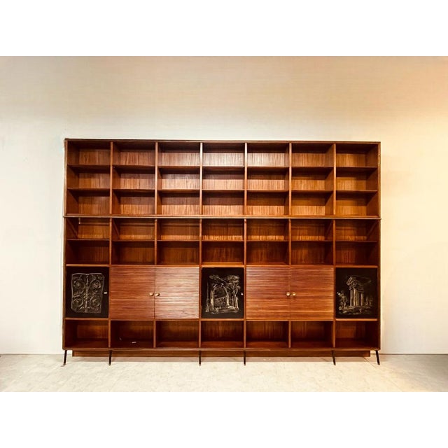 Bookcase Veneered in Mahogany with Elements Engraved by Tommaso Gnone ...