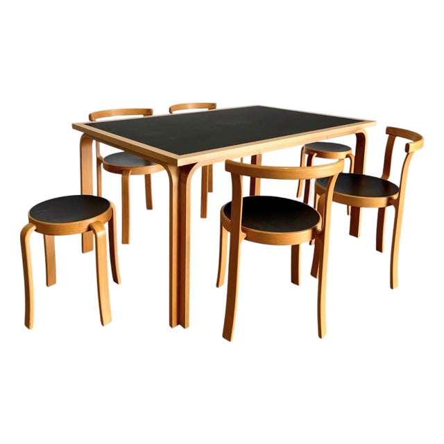 Vintage Rud Thygesen and Johnny Sørensen for Magnus Olesen 8000 Series Dining Set, 7pcs For Sale