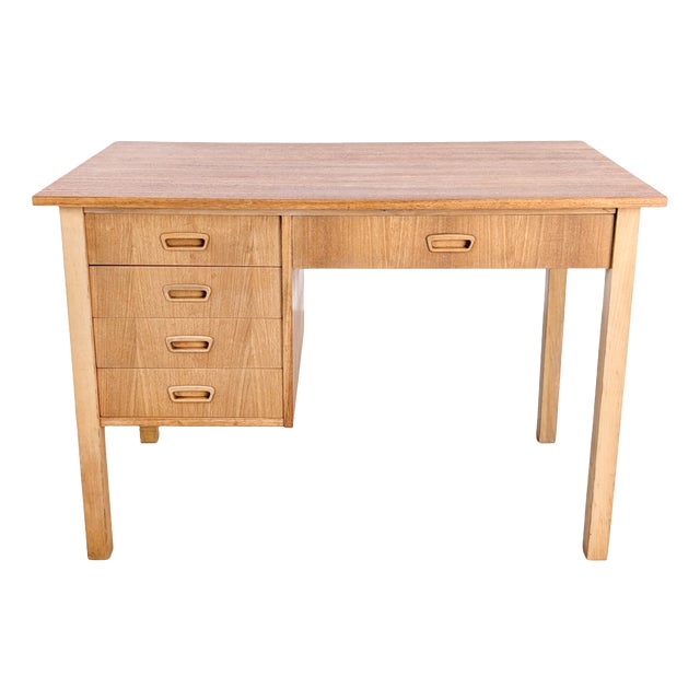 Mid-Century Modern Desk in Teak and Oak For Sale