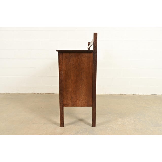 Gustav Stickley Antique Mission Oak Arts & Crafts Sideboard, Newly Refinished For Sale - Image 12 of 15