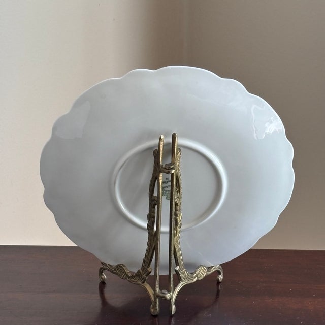 White Vintage English Bone China Shamrock Decorative Dessert Plate For Sale - Image 8 of 12