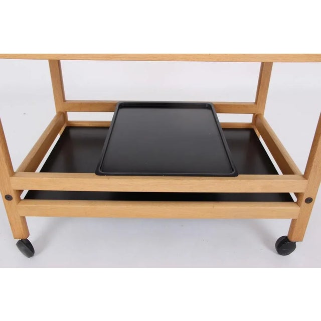 Mid-Century Modern Model Number 5370 Serving Car in Oak by Børge Mogensen, 1981 For Sale - Image 3 of 10
