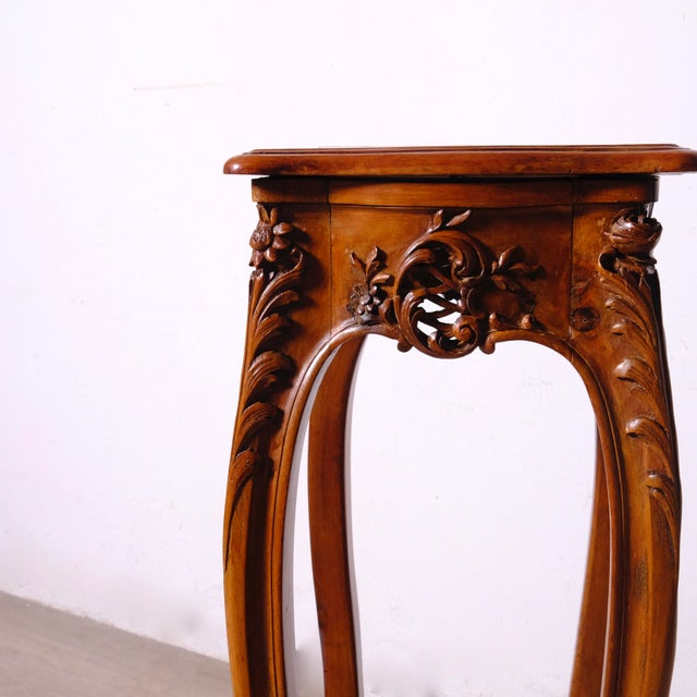 French Louis XV Style Walnut Pedestal, 1930s For Sale - Image 16 of 18