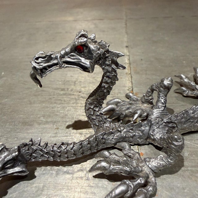 Vintage 1986 Ral Partha Pewter 2-Headed Guardian Dragon Miniature For Sale - Image 10 of 16