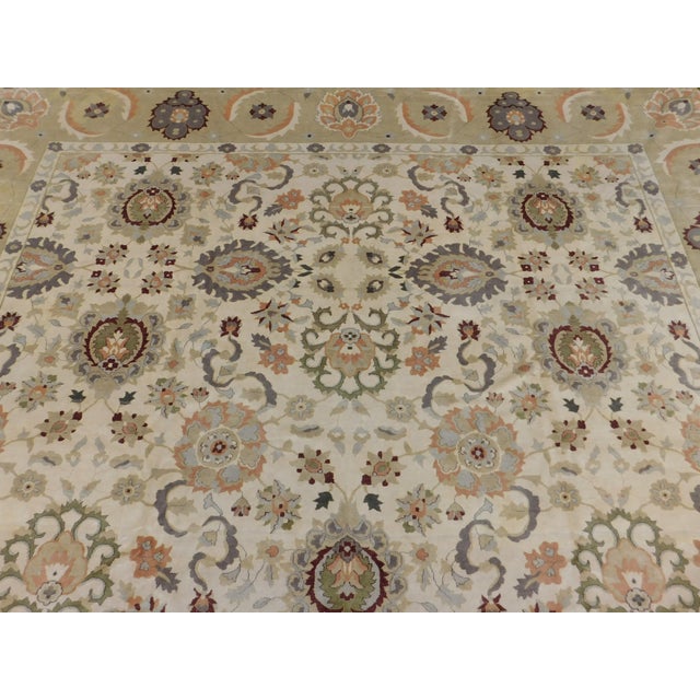 Beige Vintage Hand Knotted Palatial Wool Pile Rug. 15'5"x 21'3" For Sale - Image 8 of 18