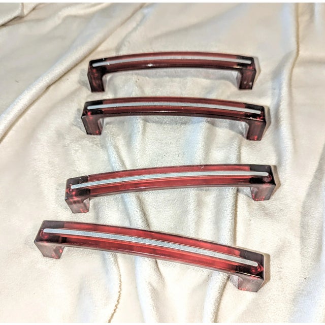 Vintage Modern Lucite Cabinet Pulls - Set of 4 For Sale - Image 4 of 4