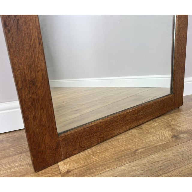 Wood Antique French Mirror with Oak Frame For Sale - Image 7 of 10