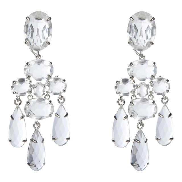 Greta Earrings (Silver) (Clip On) For Sale