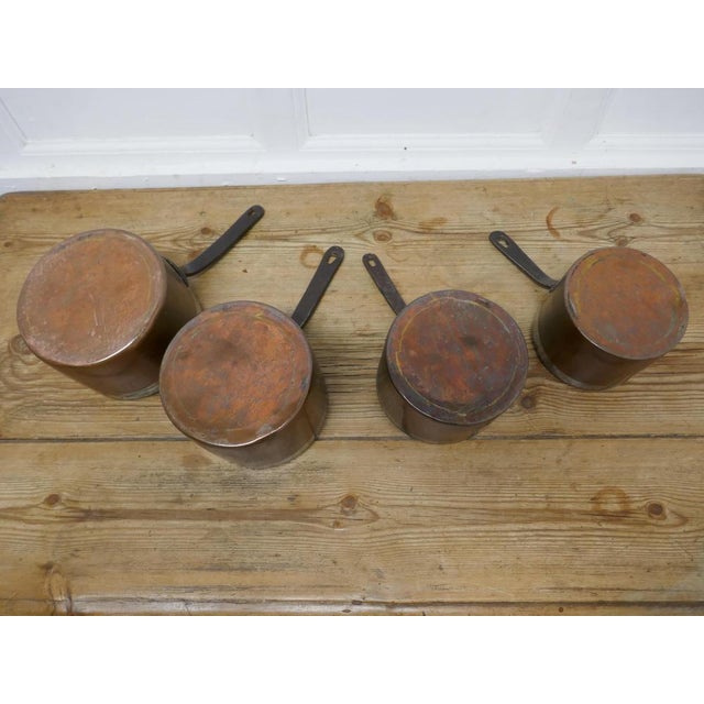 19th Century Scottish Tinned Copper Pots by James Grayson, 1890s, Set of 4 For Sale - Image 4 of 9