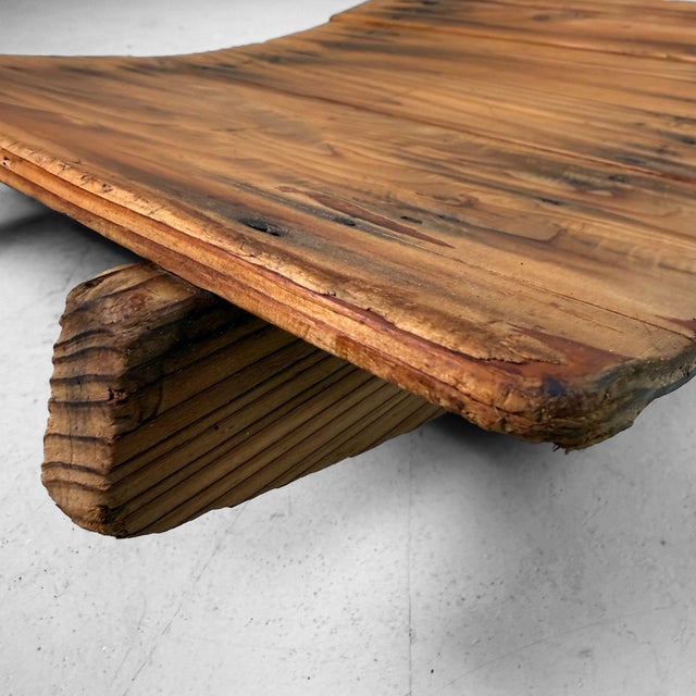 Wood Japanese Wabi-Sabi Wooden Sugi Plateau, 1930s For Sale - Image 7 of 13