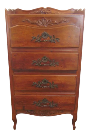 19th C Louis XV Carved Cherry Chest