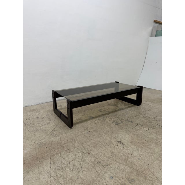 Wood Percival Lafer Mp-97 Rosewood and Smoked Glass Coffee or Cocktail Table, 1970s For Sale - Image 7 of 13