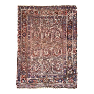 Antique Southwest Khamseh Repeating Circle of Life Boteh Mother-Child Motifs Rug 4.2 x 6.2 For Sale