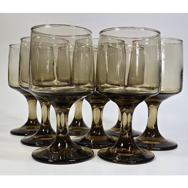 Tawny Mid-Century Goblets- Set of Eight For Sale - Image 10 of 11
