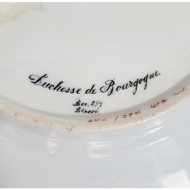19th C Austrian Royal Vienna Porcelain Portrait Plate of Duchesse De Bourgogne by Wagner For Sale - Image 12 of 13