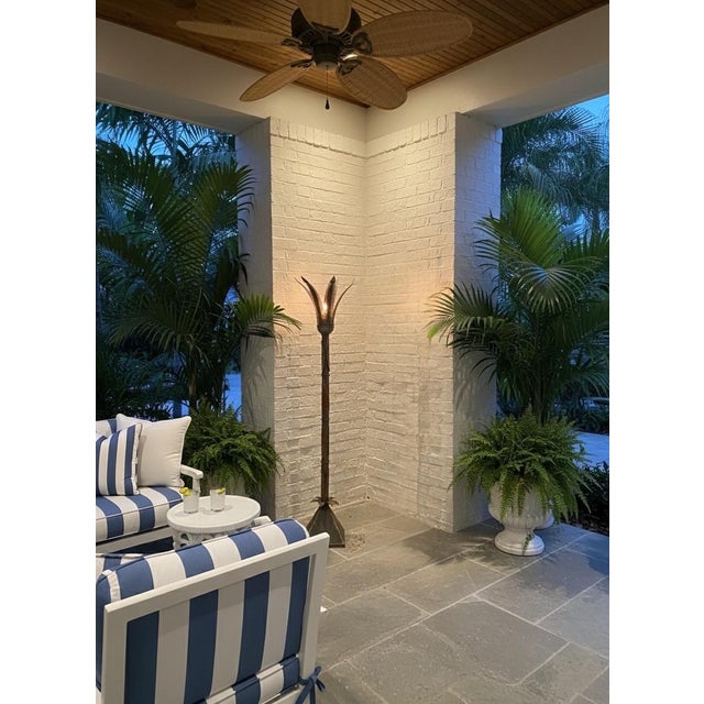 Artisan Sculptural Hand-Wrought Iron "Feather" Floor Candle Holder For Sale - Image 10 of 10