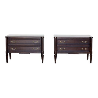 Pair of Mid Century Walnut Nightstands For Sale