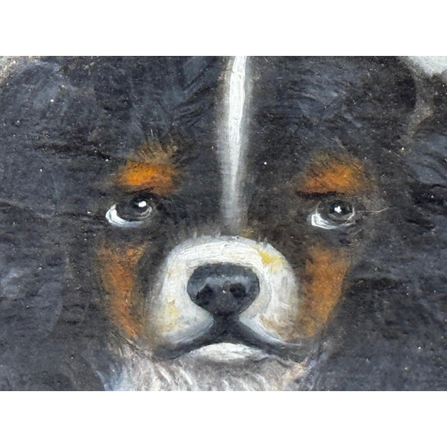 British Blenheim and Prince Charles Tricolour Spaniels Victorian Dogs Oil Portrait in a Wooded Country Landscapen in the Manner of John Dalby of York For Sale - Image 12 of 18