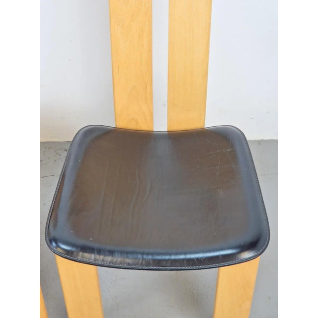 Vintage Beech Wood Leather Dining Chairs by Pietro Costantini for Ello, 1970s, Set of 4 For Sale - Image 9 of 12