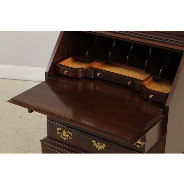 Wood Ethan Allen Cherry Georgian Court 2 Piece Secretary Desk For Sale - Image 7 of 18