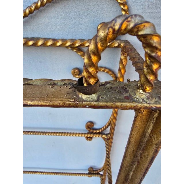 Hand Forged Gilt Wall Shelf From Italy For Sale - Image 9 of 11