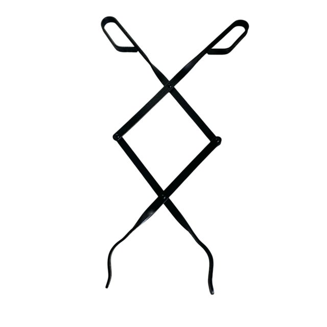 Mid 20th Century Vintage Black & Brass Fireplace Tool Set With Stand –Tongs, Poker, Brush, Shovel For Sale - Image 5 of 10