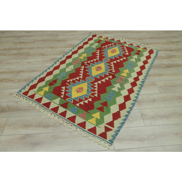 Size: 3.8 x 5.4 ft ( 117 x 169 cm) 46 x 66 inches Color: Organic Natural Dye ( Blue,Red,Green,Yellow ) Material: 100% Hand...