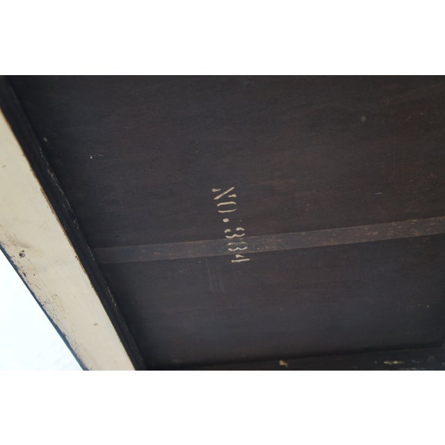 Hitchcock Style Black Lacquered Harvest Stenciled Secretary Writing Desk For Sale - Image 6 of 14