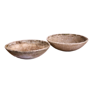 Pair of Mid-Century Swiss Willy Guhl Eternit Concrete Saucer Planters