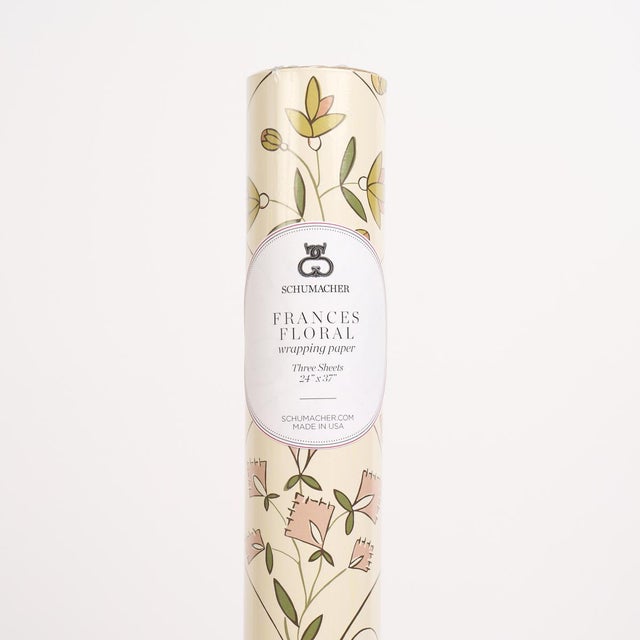 Contemporary Schumacher Frances Floral Wrapping Paper In Petal For Sale - Image 3 of 3