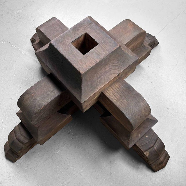 Antique Japanese Wooden Pedestal, 1890s For Sale - Image 15 of 18