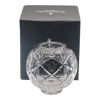 Waterford Crystal “Rossan” 8-Inch Rose Bowl (With Original Box and Packing Tissue) Vintage For Sale