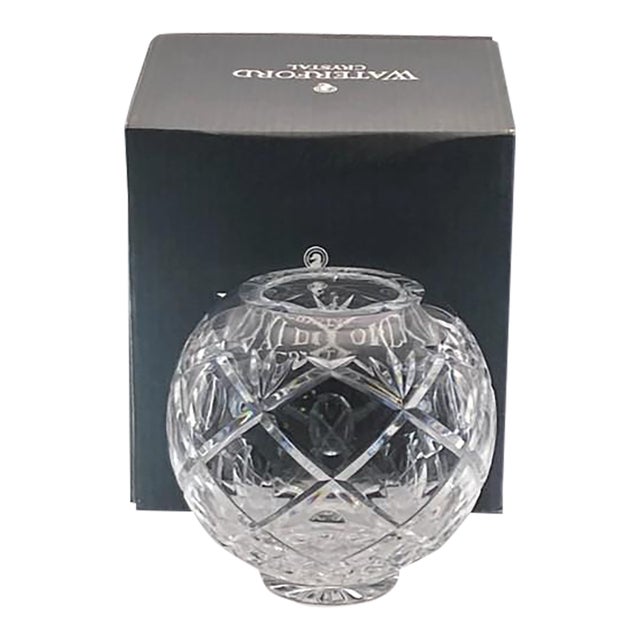 Waterford Crystal “Rossan” 8-Inch Rose Bowl (With Original Box and Packing Tissue) Vintage For Sale