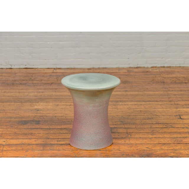 Early 21st Century Chinese Contemporary Artisan Hand Painted and Glazed Curving Garden Seat For Sale - Image 5 of 12