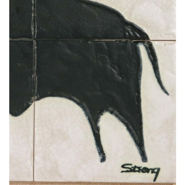 Harris G. Strong MCM Modernist Tile Picture of a Bull by Harris G. Strong For Sale - Image 4 of 8