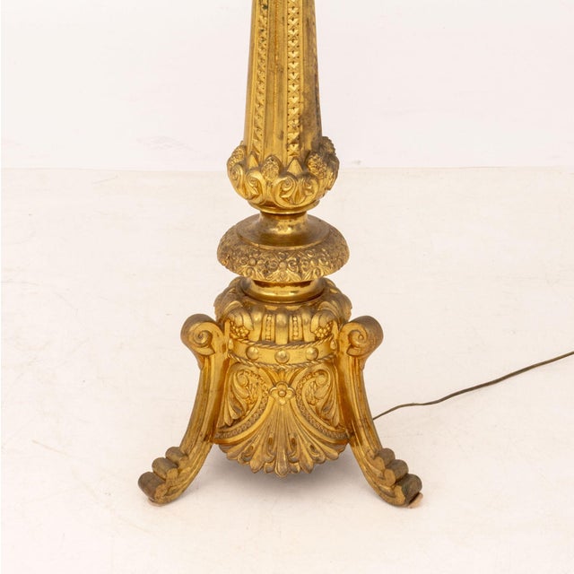 Gold Early 20th Century Gothic Revival Gilt Bronze Floor Lamp For Sale - Image 8 of 8
