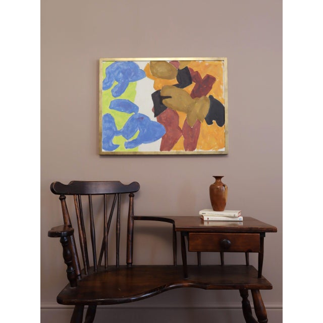 Mid-Century Modern 1965 Mid-Century Modern 'Forms in Motion' Vintage Abstract Oil Painting by Swedish Artist Ture Fabiansson (1910-1994), Framed For Sale - Image 3 of 12