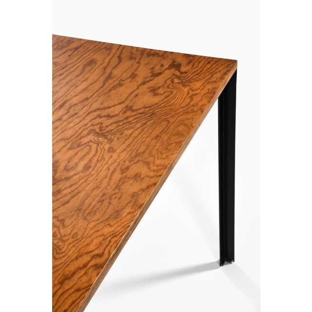1950s Academy Table in Black Lacquered Steel and Pine attributed to Poul Kjærholm, 1950s For Sale - Image 5 of 11