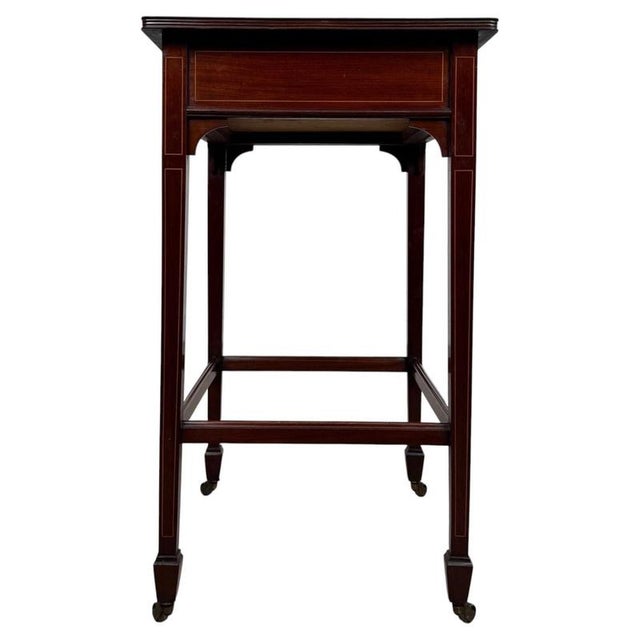 Wood 19th Century English Mahogany Side Table with Satinwood Inlay For Sale - Image 7 of 13